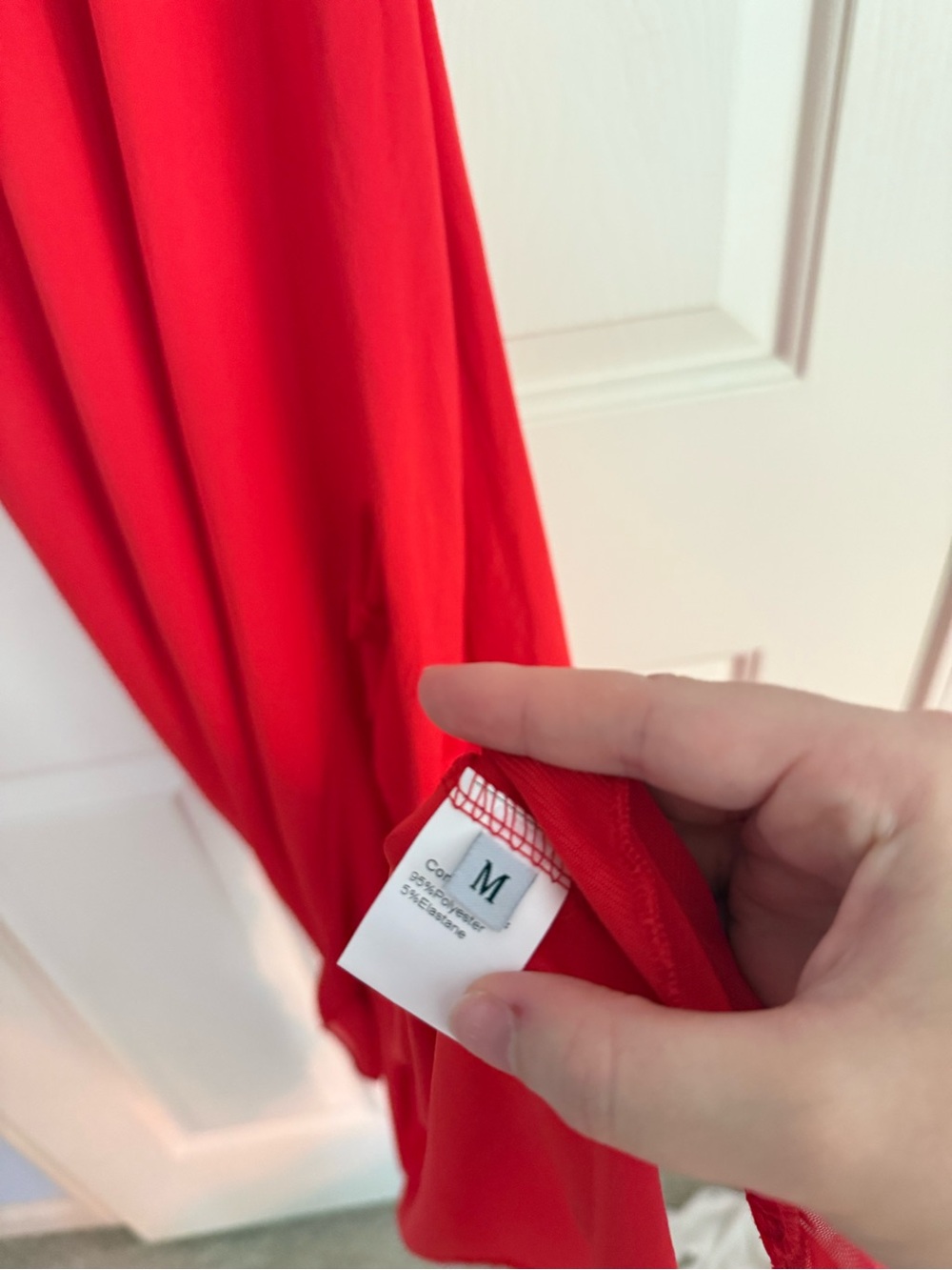 Red Halter Ruffle-Slit Dress - Picture 5 of 6